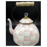 MacKenzie-Childs Rosy Check 3qt Tea Kettle