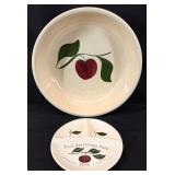Vintage Watt Pottery Spaghetti Bowl & Divided