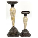 2 Metalcraft Tessellated Candlesticks