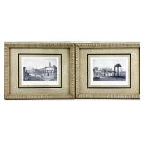 2 Vintage Roman Architecture Art Prints