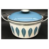 Catherineholm Blue Lotus on White Enamelware Pot