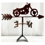 Rustic Metal Motorcycle Weathervane