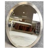 Silver Frame Oval Mirror