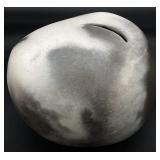 Signed Ikebana Unglazed Ceramic Pottery Vase