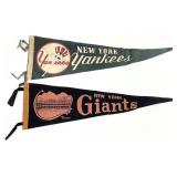 1950s NY Yankees & NY Giants Baseball Pennant