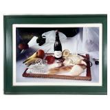 Large Still Life Wine & Cheese Framed Art Print