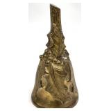 Heavy Solid Bronze Holly Leaf & Berries Hand Bell