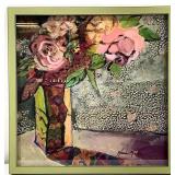 Framed Whimsical Floral Still Life Art