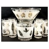 Mid Century Frosted Gold & Silver Foliage