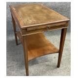 Mahogany Leather Insert End Table