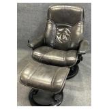 Ekornes Stressless Grey Leather Chair & Ottoman A