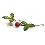 Vintage Toleware Metal Strawberry Candle Snuffer