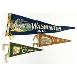 3 Vintage 1950s SC, VA & Wash D.C. Souvenir