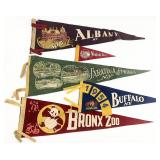 5 Vintage 1940s/50s New York Souvenir Pennants