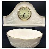 Lenox Fruits of Life Clock & Rose Blossom Bowl