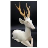 Large Carved Wood Deer Figure