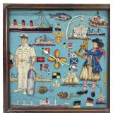 Vintage Maritime Needlework Wall Clock