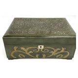 Vintage Painted Lacquered Wood Jewelry Box