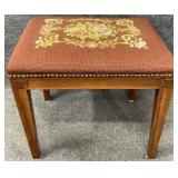 Floral Needlepoint Stool