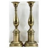 Pair 20 ' Vintage Tall Brass Candlesticks