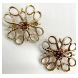 2 10K Gold Filled Ruby Avon Service Pins