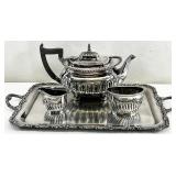Silver Plate Tea Set & Tray