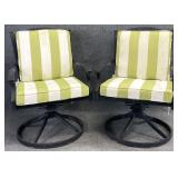 Pair Aluminum Patio Swivel Chairs