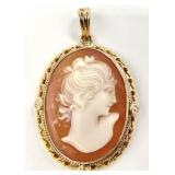 10K Gold Cameo Pendant