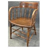 Antique Oak Barrel Back Chair