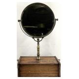 Antique Oak & Brass Shaving Stand Vanity Mirror
