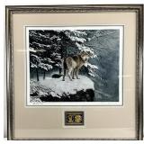 S/N On The Edge Wolf Print, Gerald Ford Medallion