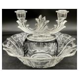 2pc Fostoria Navarre Etched Glass