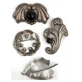 4 Vintage Sterling Silver Brooches