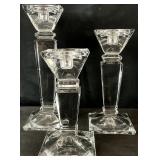 Set of 3 Chunky Crystal Candleholders