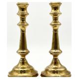 Pair Vintage Solid Brass Candlesticks
