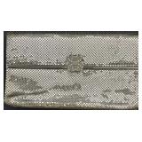 Vtg Whiting & Davis Co Silver Mesh Clutch Purse