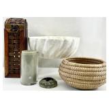 Capiz Shell Bowl, Sweet Grass Bowl, Asst Home
