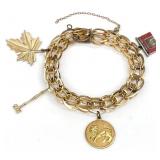 ONE 14K Gold Charm,12KGF Charm Bracelet
