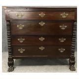 Antique Mahogany Paw Foot Chest