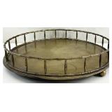 Vintage MCM 16 ' Brass Bamboo Gallery Tray