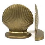 Pair Brass Seashell Bookends