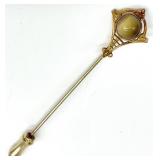 14K Gold Tiger's Eye Stick Pin