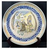 Large Mexican Folk Art Pottery Plate