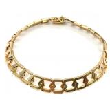 14K Gold Unoaerre Italian Brevatto Link Bracelet