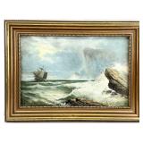 James Hamilton Antique Oil Painting, Seascape