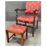 Dragonfly Upholstered Chair & Ottoman