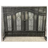 Glass Panel Fireplace Screen