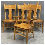 Four Oak Dining Chairs