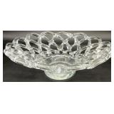 Murano Style Lattice Blown Art Glass Bowl