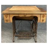 Antique Waltham Sewing Machine in Cabinet